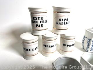 Ten (10) German Porcelain Spice Jars and Canisters. 