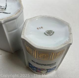 Ten (10) German Porcelain Spice Jars and Canisters. 