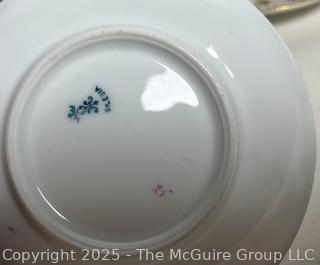 Six (6) German Silesia Alice Porcelain Floral Demitasse Cups & Saucers
