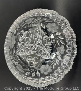 Two (2) Clear Cut Crystal Serving Bowls