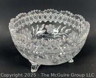Two (2) Clear Cut Crystal Serving Bowls