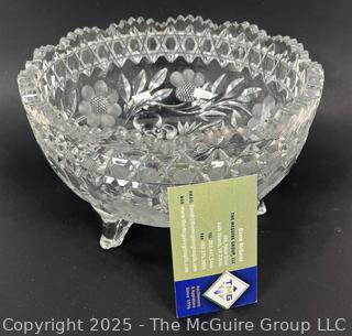 Two (2) Clear Cut Crystal Serving Bowls