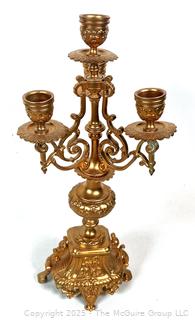 Four (4) Light Gilt Bronze Baroque Candelabra 