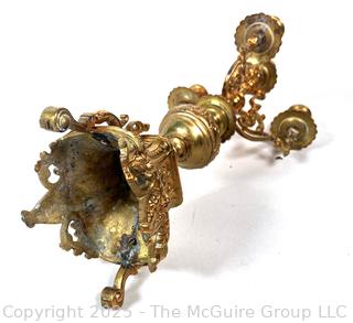 Four (4) Light Gilt Bronze Baroque Candelabra 