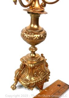 Four (4) Light Gilt Bronze Baroque Candelabra 