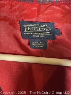 Pendleton Wool Red Plaid Mackinaw Cruiser Jacket. Large, New with Tags