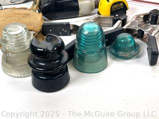 Camping Items, Jumper Cables, Glass Insulators, Corded Drill, Etc