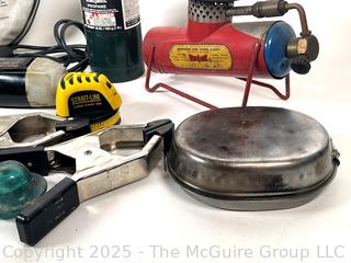Camping Items, Jumper Cables, Glass Insulators, Corded Drill, Etc