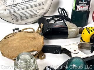 Camping Items, Jumper Cables, Glass Insulators, Corded Drill, Etc
