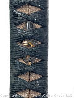 18th Century Edo Period Japanese Handmade Wakizashi Short Sword with Lacquered Scabbard and Sageo