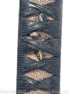 18th Century Edo Period Japanese Handmade Wakizashi Short Sword with Lacquered Scabbard and Sageo