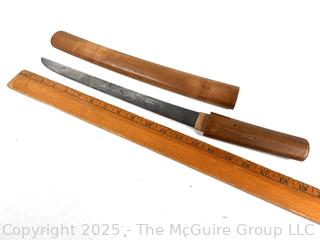 Katana Blade in Wood Sheath.  12" 