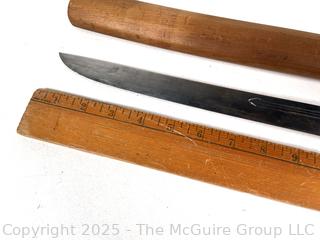 Katana Blade in Wood Sheath.  12" 