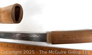 Katana Blade in Wood Sheath.  12" 