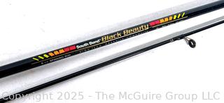South Bend Black Beauty Boat Fisihgn Rod Two Piece Medium Action Casting Fishing Rod #3345. 7'