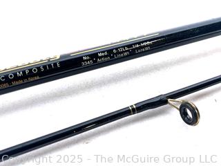 South Bend Black Beauty Boat Fisihgn Rod Two Piece Medium Action Casting Fishing Rod #3345. 7'