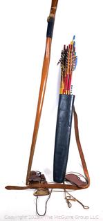 Wooden Bow Archery Set Including Long Bow, Arrows, Quiver and Accessories 