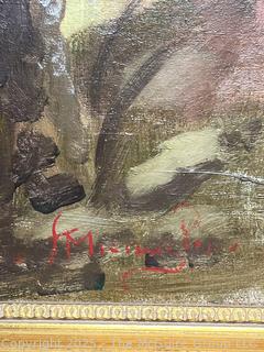 Framed Oil on Canvas of Women Walking Trail Signed by Artist. 23 x 31"