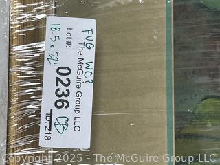 Framed Under Glass Watercolor of Flowers Signed by Artist with Chopmark. 18 x 22"