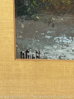 Framed Under Glass of Floral Table Scape Signed by Artist. 20 x 25"