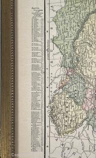 Framed Under Glass Color Map of Austria Hungary. 12 x 15"