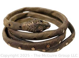Vermeil Mesh Coiled Snake Wrap Bracelet with Jeweled Eyes
