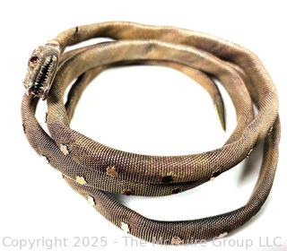 Vermeil Mesh Coiled Snake Wrap Bracelet with Jeweled Eyes