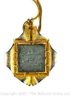 L. Razza Two Tone Libra Zodiac Pendant Necklace