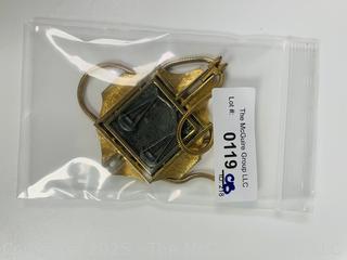 L. Razza Two Tone Libra Zodiac Pendant Necklace