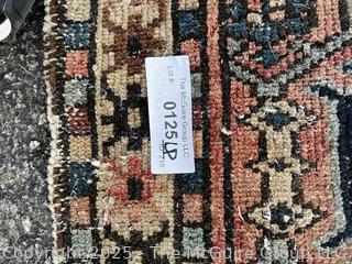 Hand Knotted Persian Wool Rug, Some Wear.  30" x 23"