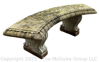 Curved Concrete Garden Bench