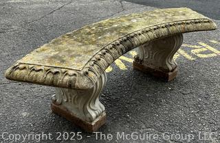 Curved Concrete Garden Bench