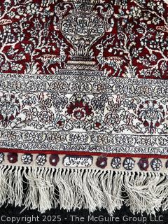 Hand Knotted Signed Silk Turkish Prayer Rug. 37" x 61"