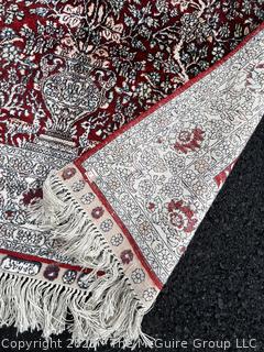 Hand Knotted Signed Silk Turkish Prayer Rug. 37" x 61"