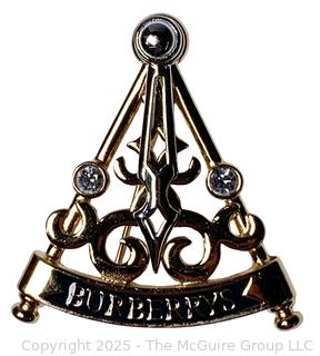 Burberrys of London Signed Silver & Gold Plated Inclinometer Brooch