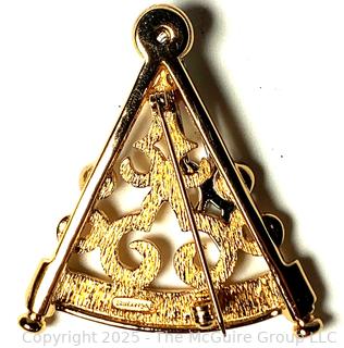 Burberrys of London Signed Silver & Gold Plated Inclinometer Brooch