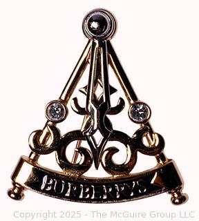 Burberrys of London Signed Silver & Gold Plated Inclinometer Brooch