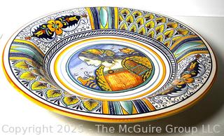 Large Ceramica Nova Deruta Italian Hand Painted Pottery Serving Bowl. 19" diameter.
