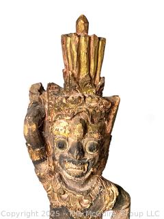 Indo Balinese Carved Wood Goddess Statue.  21" tall