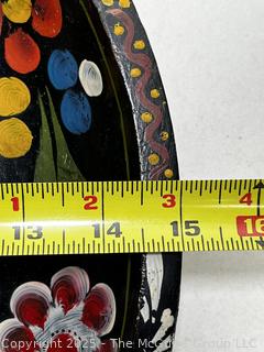 Hand-Painted Mexican Batea Wooden Serving Bowls