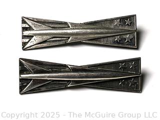 Two (2) Sterling Silver US Air Force Basic Missileman Badges, One by Krew.  2 1/2" long