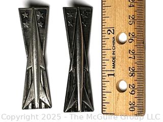 Two (2) Sterling Silver US Air Force Basic Missileman Badges, One by Krew.  2 1/2" long