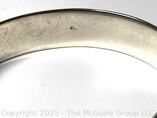 Sterling Silver Cuff Bracelet with Elephant Relief