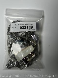 Group of Silver Tone Costumer Jewelry Bracelets