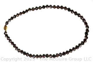 Hand Knotted Red Floral Cloisonne Bead Necklace