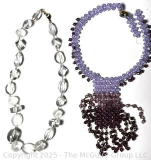 Two (2) Beaded Necklaces, One Broken