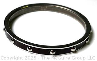 Black Enamel Coach Bangle Bracelet