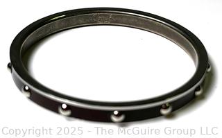 Black Enamel Coach Bangle Bracelet