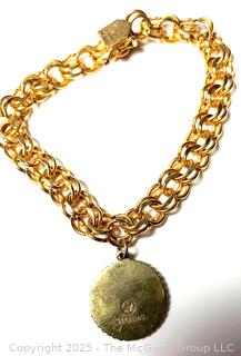  Elco Signed 1/20 12K Gold Filled Chain Charm Bracelet