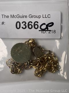  Elco Signed 1/20 12K Gold Filled Chain Charm Bracelet